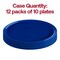 Solid Blue Flat Round Disposable Plastic Dinner Plates - 10" (120 Plates)